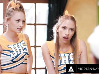Teen Cheerleaders Cum Exchange Their Tutor's ENTIRE LOAD!