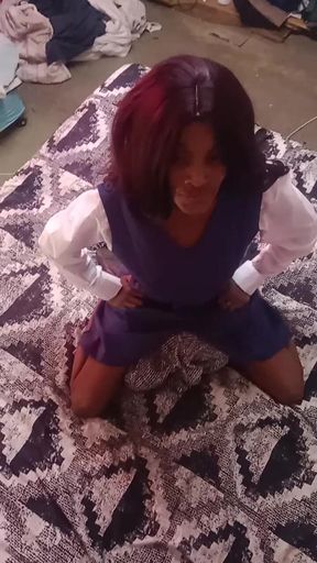 19 Year Old Teen Pillow Humping in Uniform