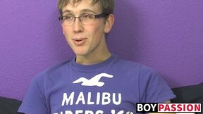 Jockstrap glasses twink Tommie Reed hot solo masturbation