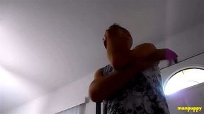 ManPuppy: Giant Richard Lennox got a naughty surprise from his tiny ex