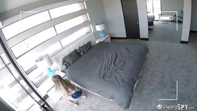 Petite blonde nanny mounts boss's huge cock