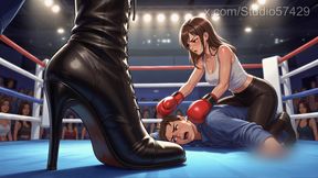 Femdom Boxing Promoter, Public Boot Worship and Punishment