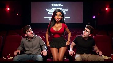Stepdaughter Becomes the Virgin of the Porn Theater After Forbidden Desire for Stepfather (AI generated)