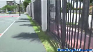 Pickedup sportive hunk pounded with hard cock