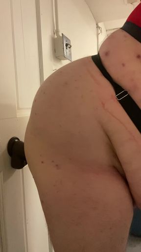 Sissy going down on bbc dildo l