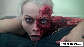 Hot  zombie pleases the gash between her legs!