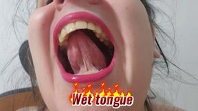 Pink Lips Fetish – Mouth Open, Tongue Teasing, Licking and Wet Tongue Close-Ups