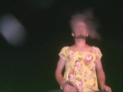 Outdoor sissy clitty play