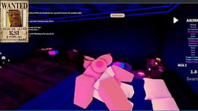 Goth MILF rides big cock in Roblox condo RP