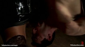 Single man fucked by black shemale