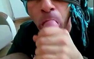 Turkish blindfolded blowjob mouthful ( turk agza bosalma )