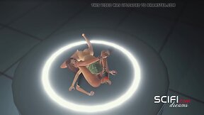 Sci-fi techno. sultry 3d active dickgirl fucks amazing lesbian