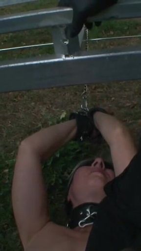 Humiliates stretching bottle in ass