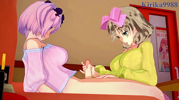 Ryona and Yumi and Haruka and Hibari intense futanari sex. - Senran Kagura Hentai