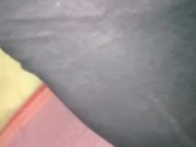 Boy in girls panty and sexy black leggin having solo fun