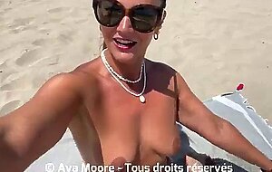 Bukkake geant - sur une plage public, je fais jouir 20 inconnus dans ma bouche et je me fais