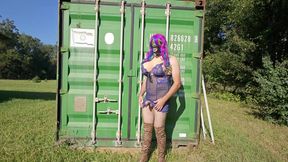 Crossdresser outdoors masturbation sessions