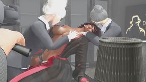 Teen Shion's Threesome with Monsters Ends in Subtitled Tentacle Orgasms