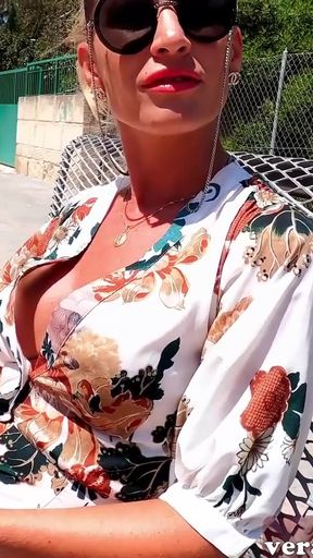 German Mallorca tourist milf picked up for outdoor sex   Clip 1