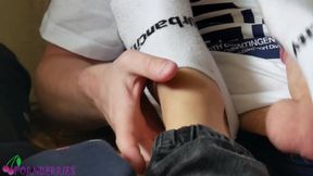 Teen skate gave me socked foottjob