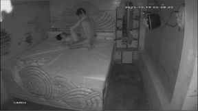 Fuck with boyfriend at night . My husband caught me on camera