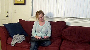 Lil Red Chubby 21 YR Old Strip on Webcam Shows Tits & Ass