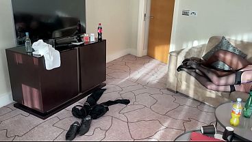 Redhead British milf boss gets anal pounded by 2 blacks in her office after their job interview !!!
