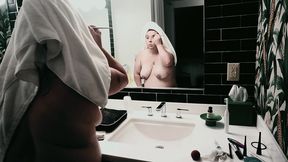 bathtub getting ready for the day