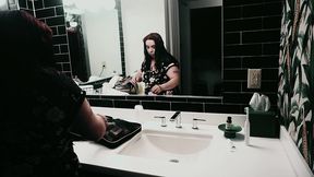 bathtub getting ready for the day