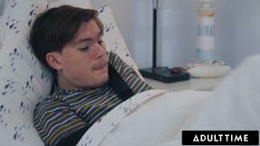 ADULT TIME - Caring MILF August Skye Catches Injured Stepson Struggling To Masturbate &amp; Helps Him