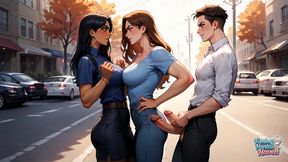 This Cool Femboy Loves a Nude Fucky-fucky on the City Streets! His Blue Hair Is Dribbling with Cum. Hot, Naughty Fun!