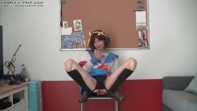 Crossdress cosplay Haruhi pleasure chair