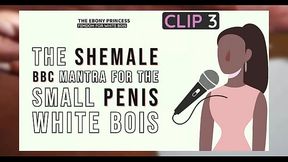 Clip 3 The Ebony Princess The Shemale BBC Mantra for the small penis white bois