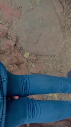 Desi Indian College Girl Outdoor sex Jungle Public Forest Pussy fucked very risky blowjob with clear hindi audio voice   Clip 1