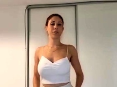 Cute curly brunette solo webcam masturbation