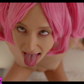 Real Life Hentai - Talia Mint Puppy fucks dildo and Squirts