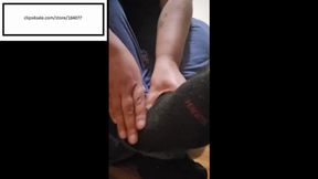 Tootsiequeen23 tired Itchy feet out black socks