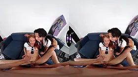 Naughty girlfriends fellate and screw him together cruel fashion - tmwvrnet