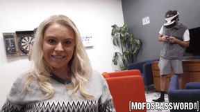 Krissy Knight takes a huge dick in her petite, shaved slit