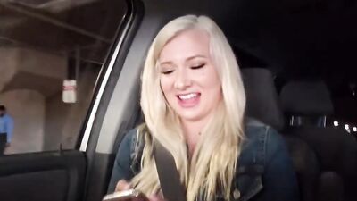 Hot young blonde swallows a massive black dick and rides it rough