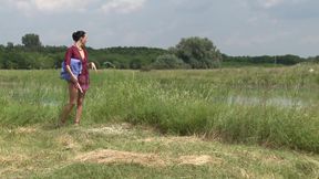 Stretch my tight anus by the lake