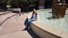 Nikes and Jeans in the Fountain