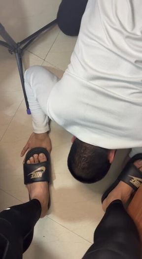 Trampling my slave😈…..#humiliation #spit #findom