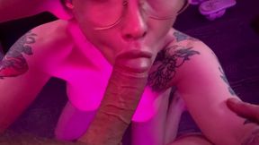 Frontal Facefuck of Tgirl with Glasses