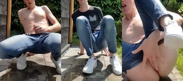 Wetlook Soaked Twink Outdoor Cumload