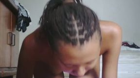 Submissive eating breakfast like a pet