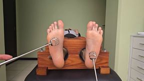 KaChan tickled in stocks for the first time (feet camera)