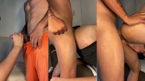 gari gostoso ficava com o pau marcando no uniforme, ofereci uma grana e o puto veio encher meu cu de porra. - parte i
