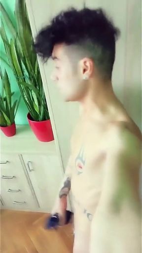 Cumshot Into Step Brother's Used Sock While He Is Showering Next