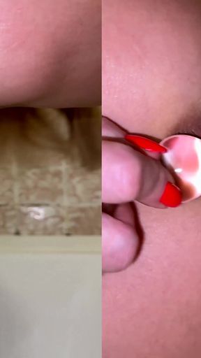 Sperm Drain 6. Blonde Lets Cum Out of Her Ass in Portion. Shower Solo!
